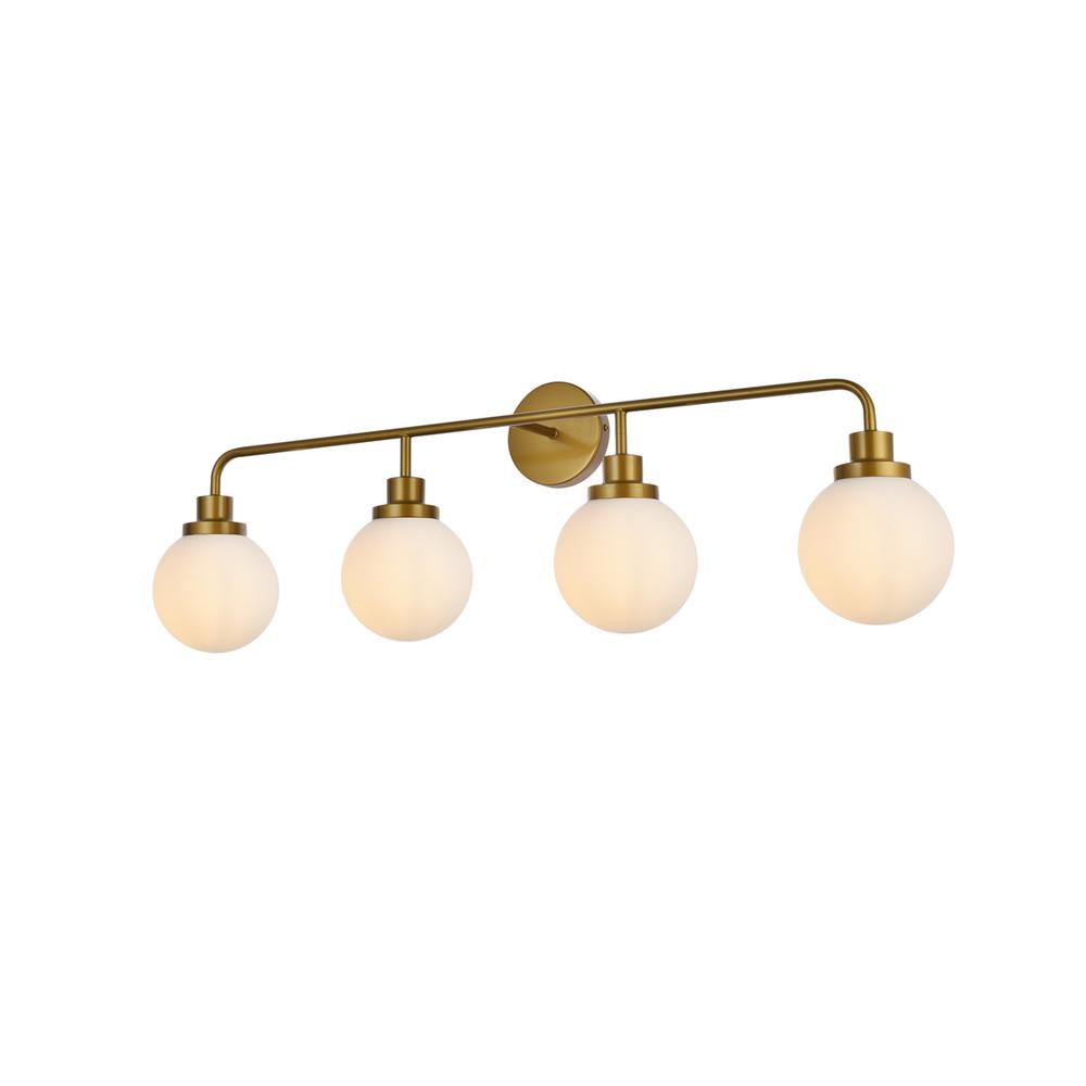 Hanson 4 lights bath sconce in brass with frosted shade. Picture 2