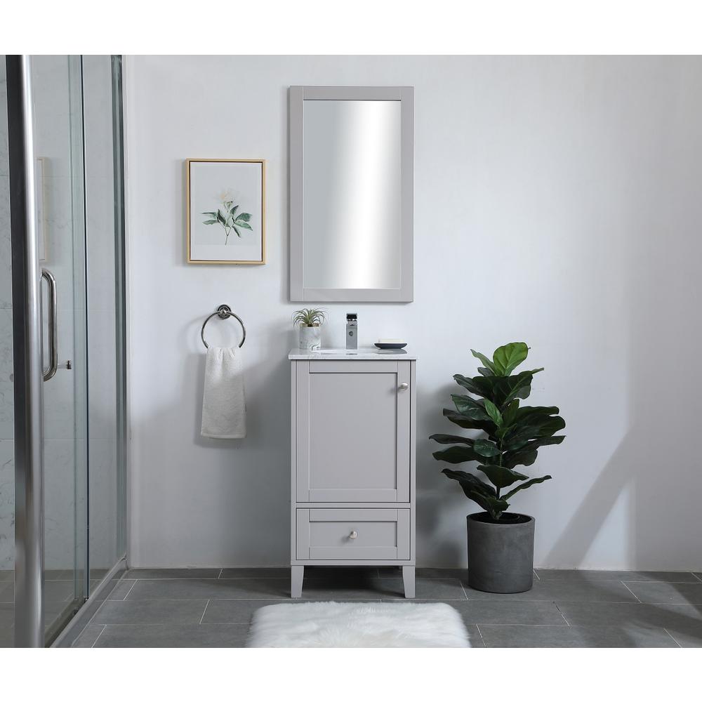 18 inch Single Bathroom Vanity in Grey. Picture 6