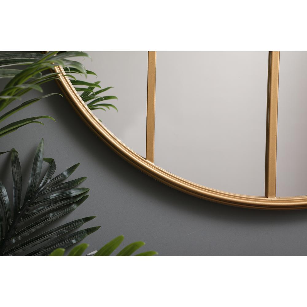 Metal windowpane mirror 32 inch x 32 inch in Brass. Picture 3