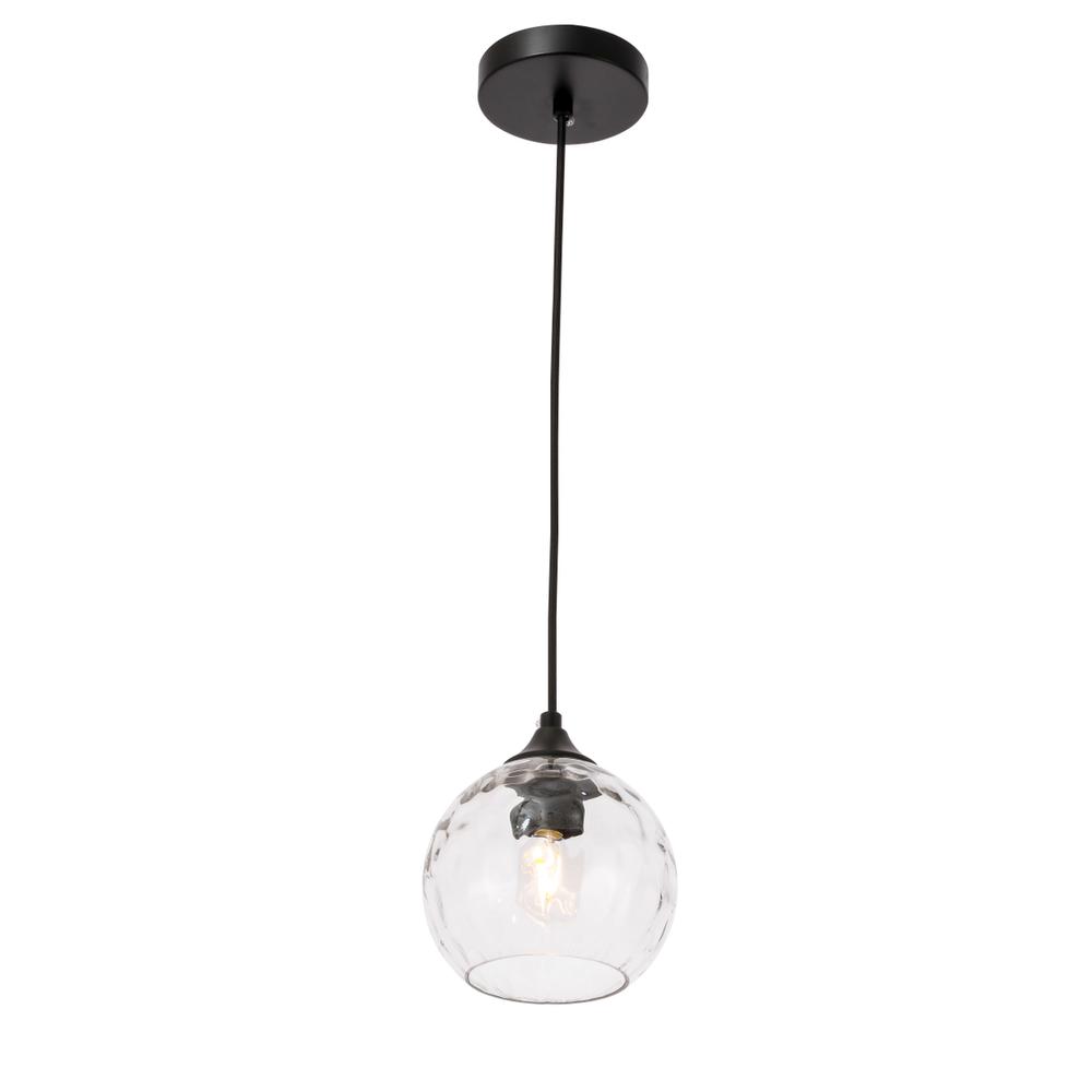 Cashel 1 light Black and Clear glass pendant. Picture 5