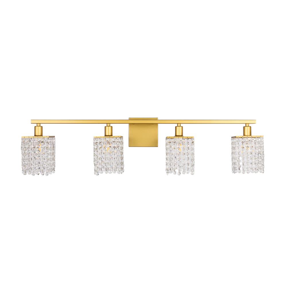 Phineas 4 light Brass and Clear Crystals wall sconce. Picture 2