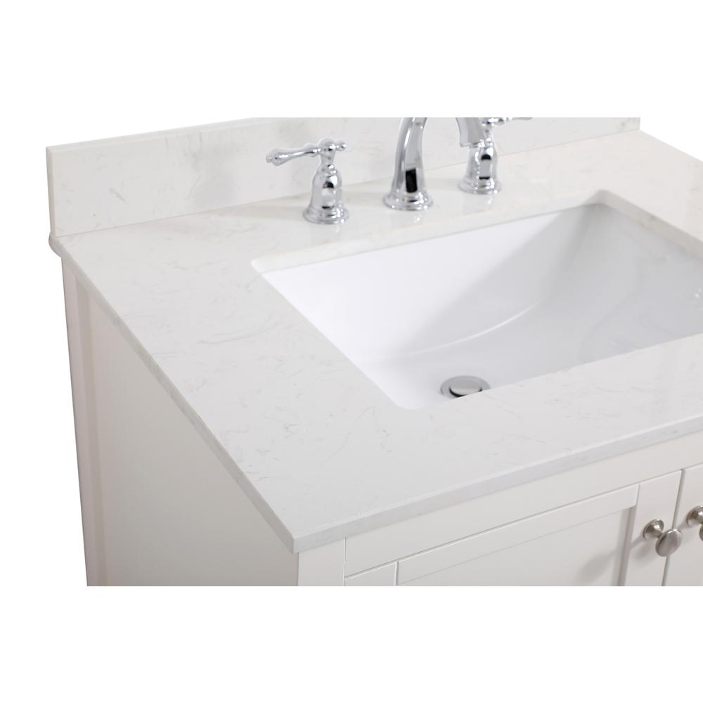 30 inch Single Bathroom Vanity in White with Backsplash. Picture 11
