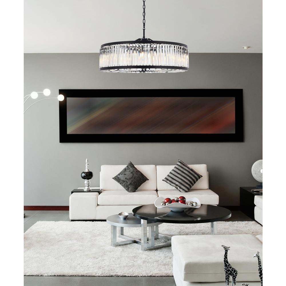 Chelsea 10 light Matte Black Chandelier Clear Royal Cut Crystal. Picture 8