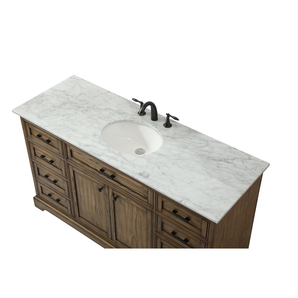 60 inch Single bathroom vanity in driftwood. Picture 10