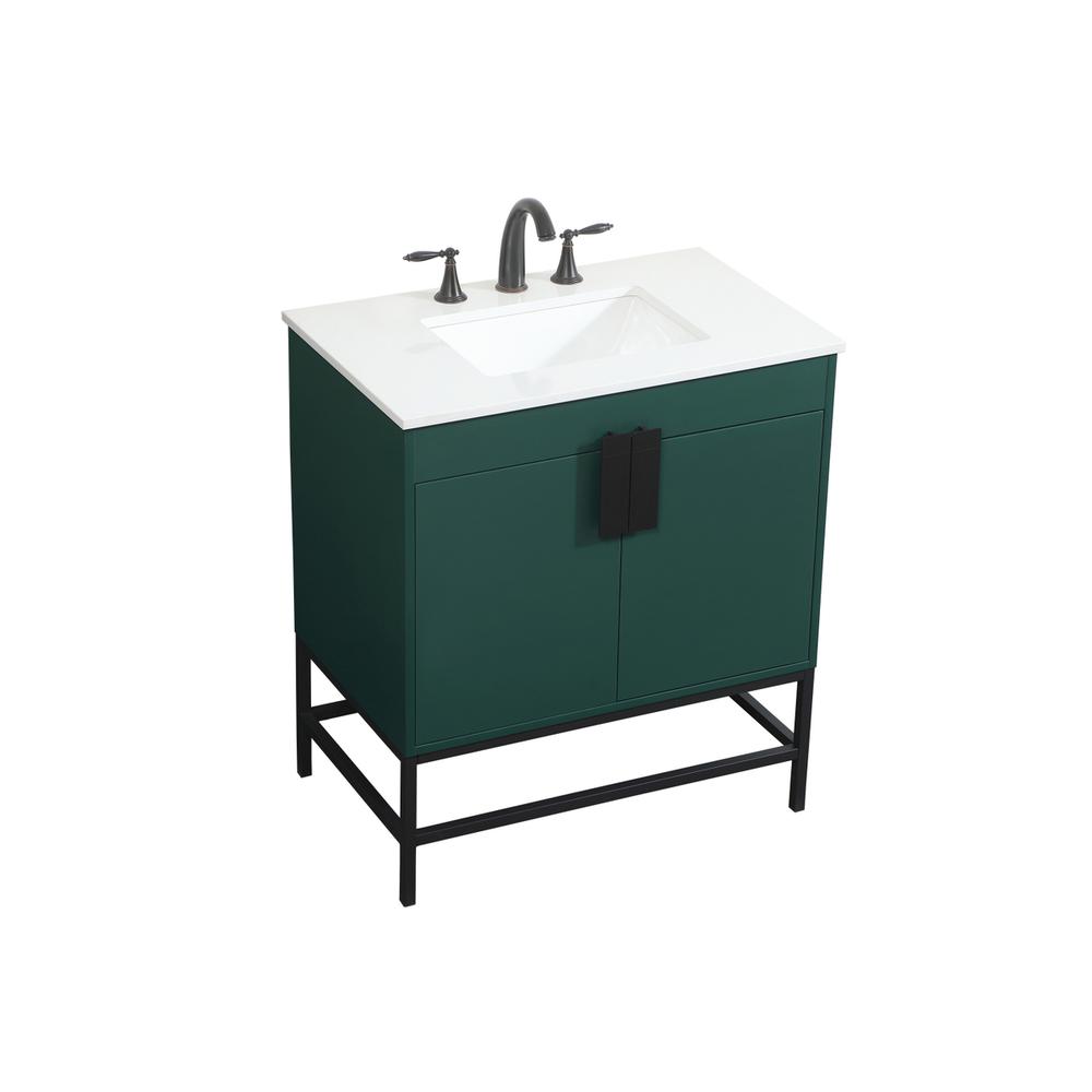 30 inch Single bathroom vanity in green. Picture 8