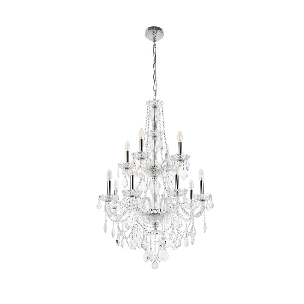 Giselle 12 light Chrome Chandelier Clear Royal Cut Crystal. Picture 6