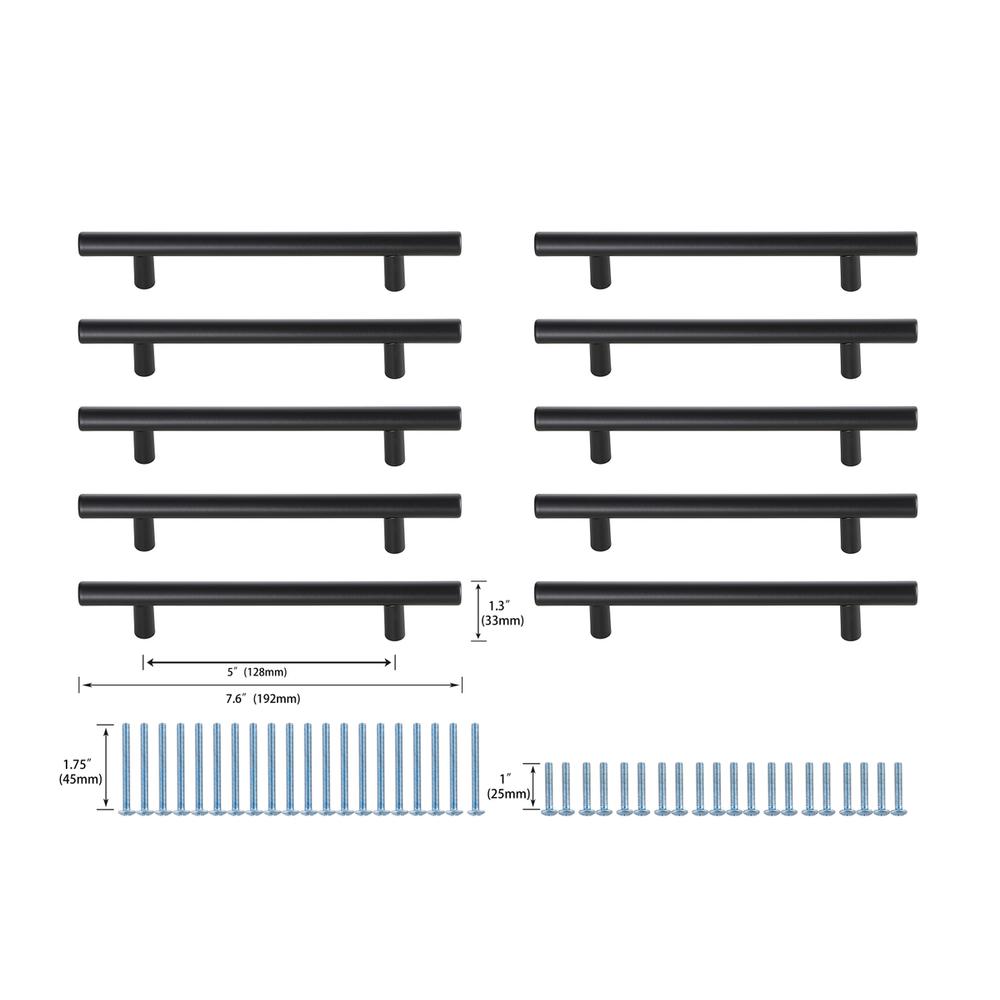 Quinn 5" Center to Center Matte Black Bar Pull Multipack (set of 10). Picture 5