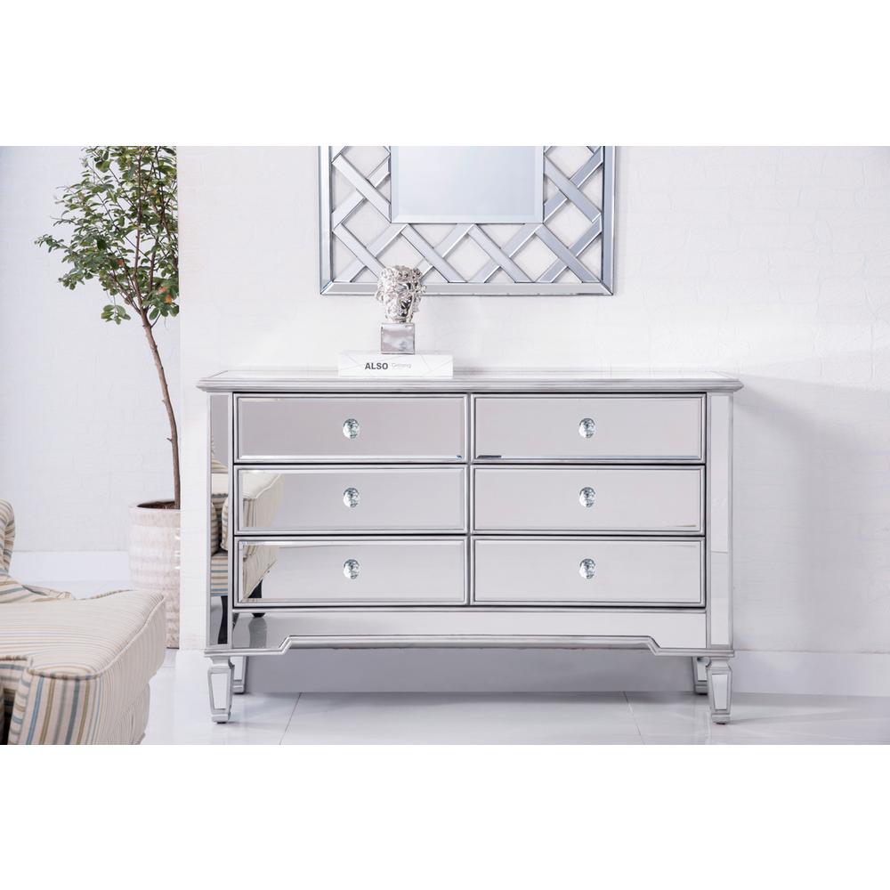 6 Drawer Dresser 48 in. x 18 in. x 32 in. in silver paint. Picture 10