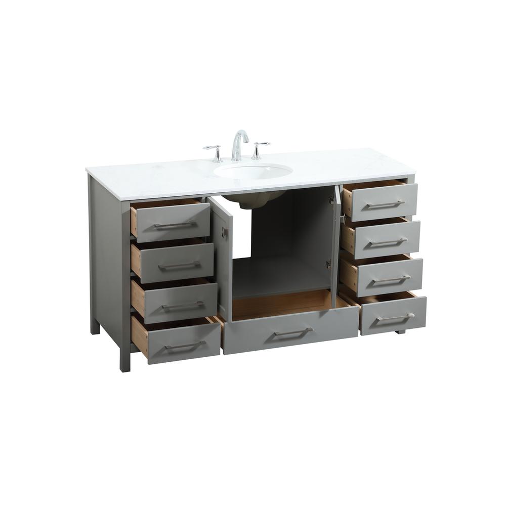 60 inch Single bathroom vanity in grey. Picture 9
