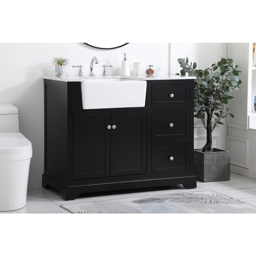 42 inch Single bathroom vanity in black. Picture 2