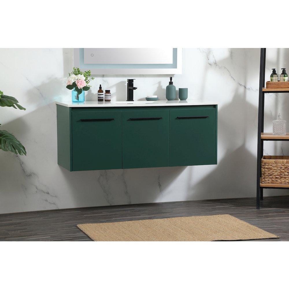 48 Inch Single Bathroom Vanity In Green. Picture 3