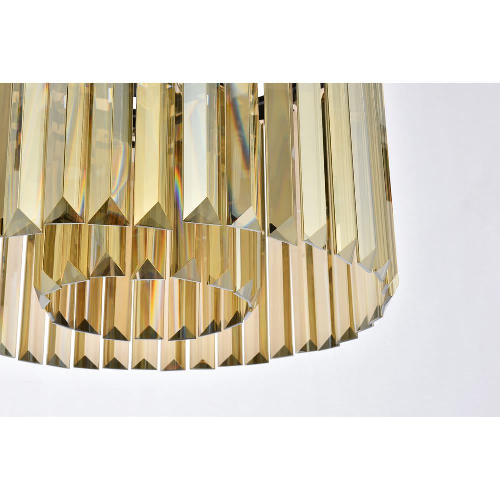 Sydney 6 light Matte Black Pendant Golden Teak (Smoky) Royal Cut Crystal. Picture 3