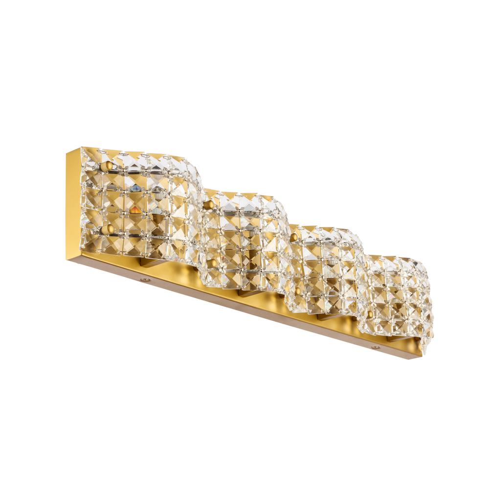 Ollie 4 light Brass and Clear Crystals wall sconce. Picture 7