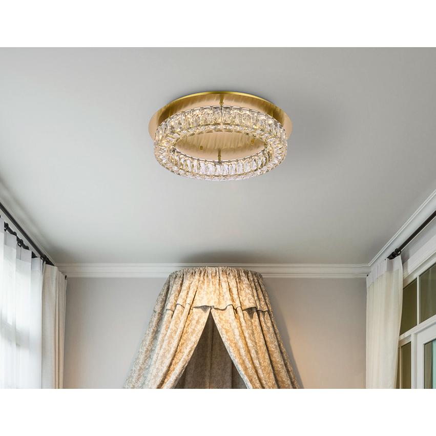 Monroe 22 inch LED Single flush mount in gold. Picture 8