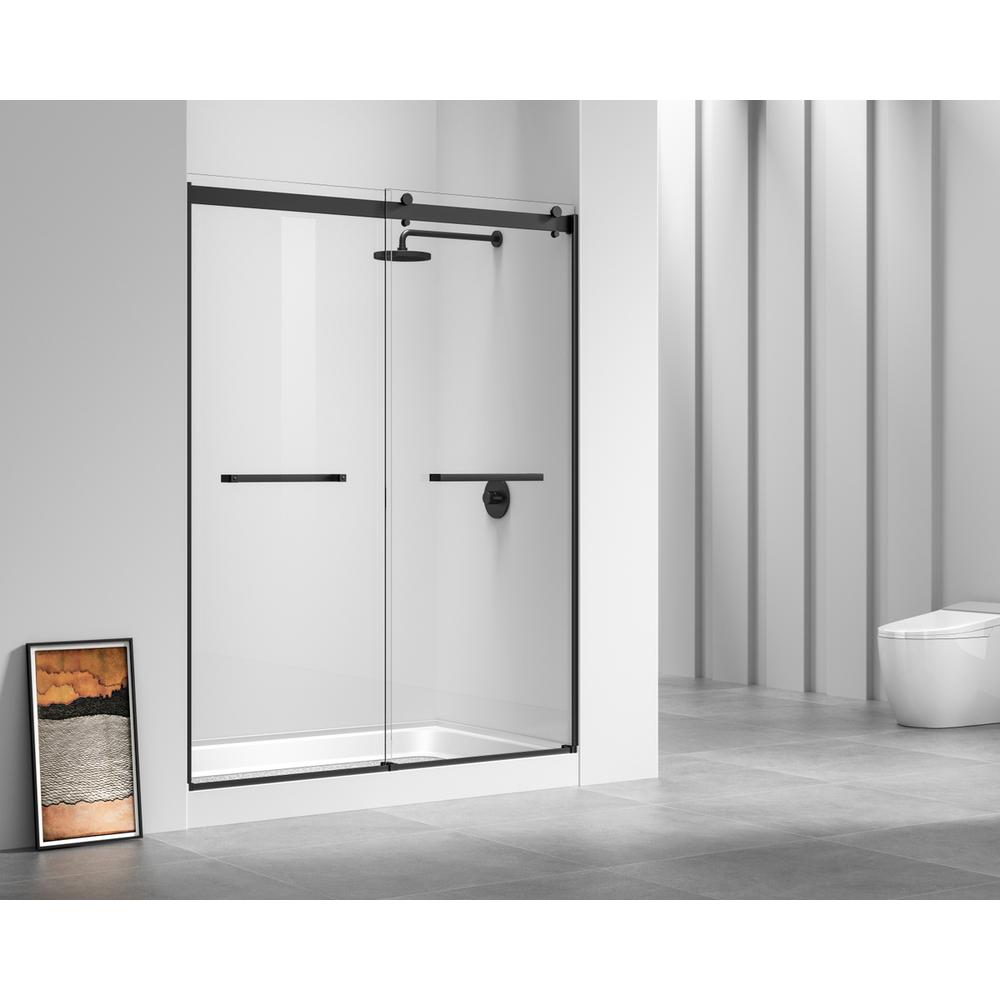 60x36 inch Single threshold shower tray left drain in glossy white. Picture 11