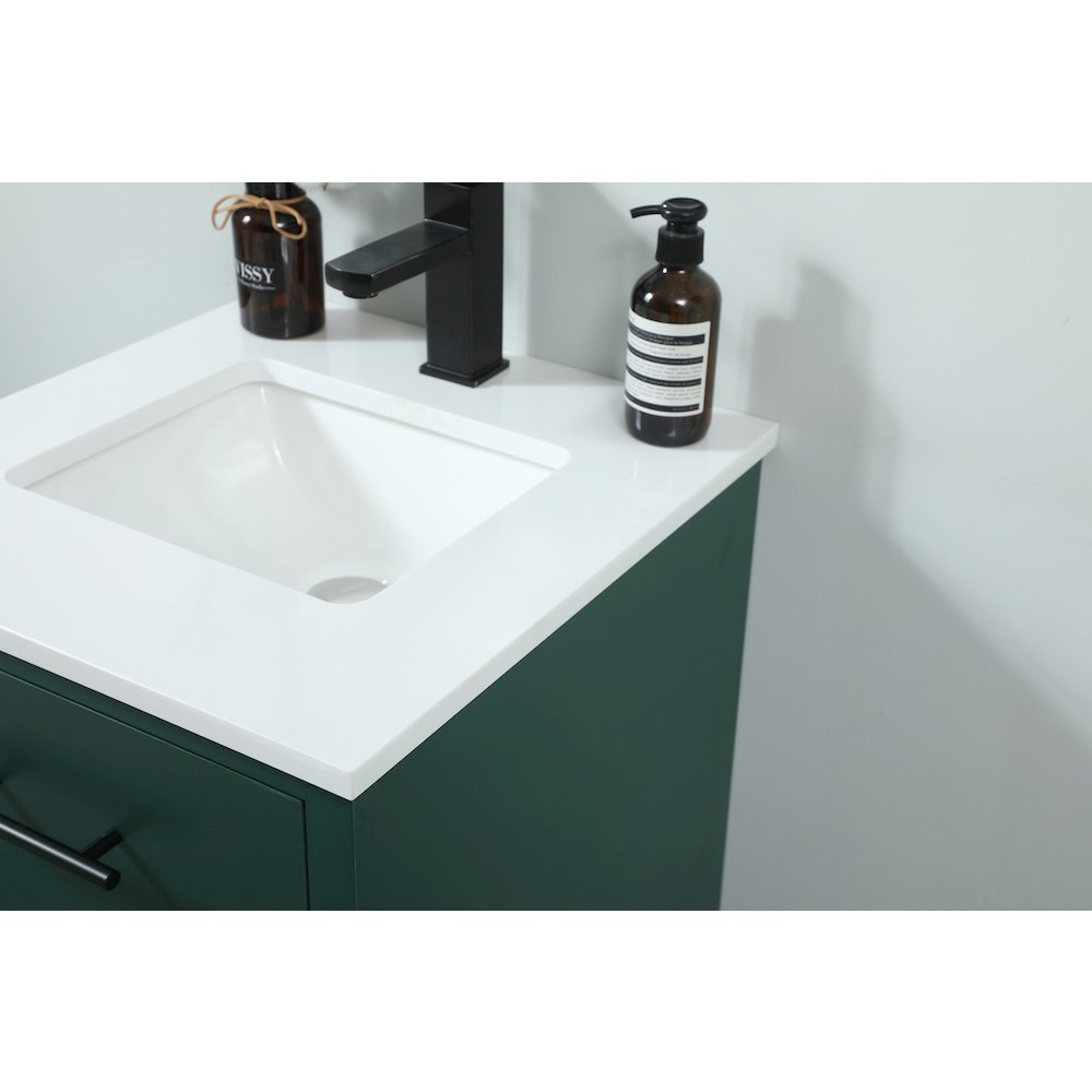 18 Inch Single Bathroom Vanity In Green. Picture 9