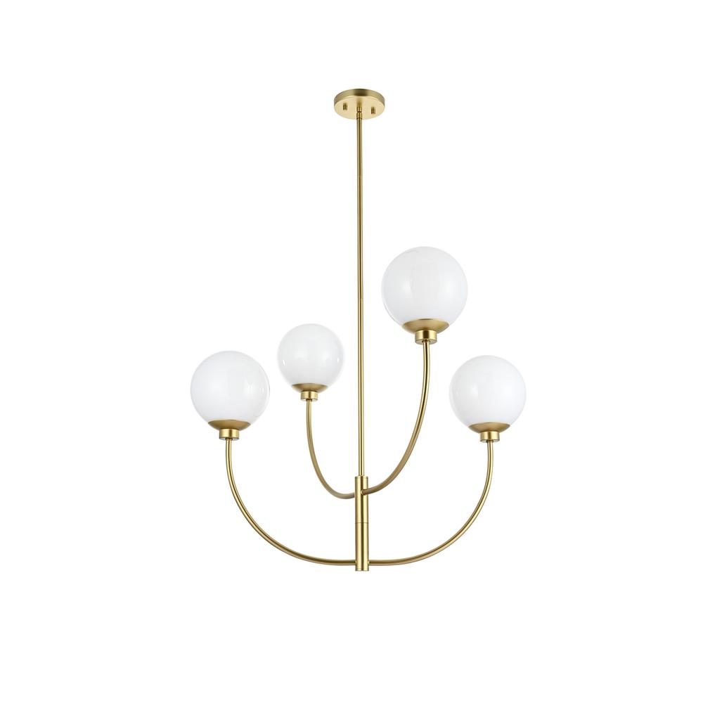 Nyomi 30 inch chandelier in Brass. Picture 6