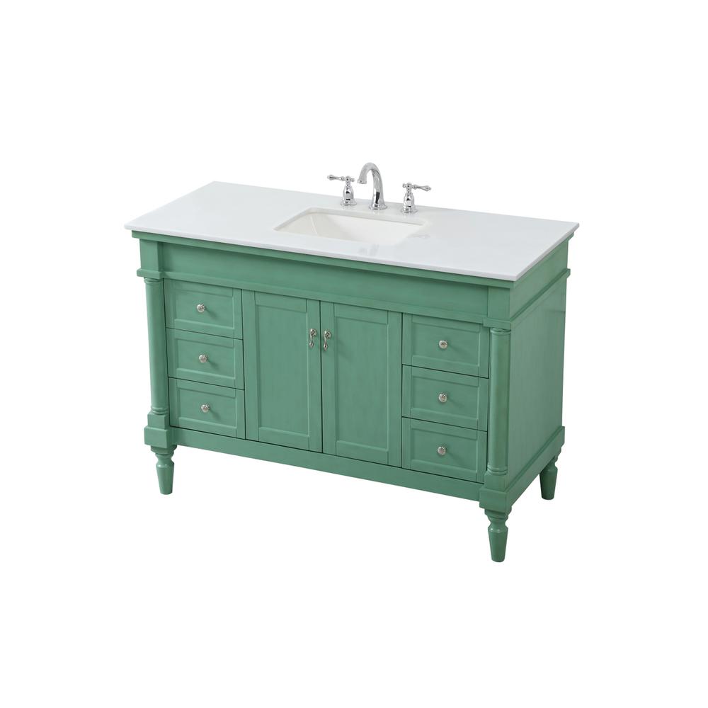 48 inch Single Bathroom vanity in vintage mint. Picture 8