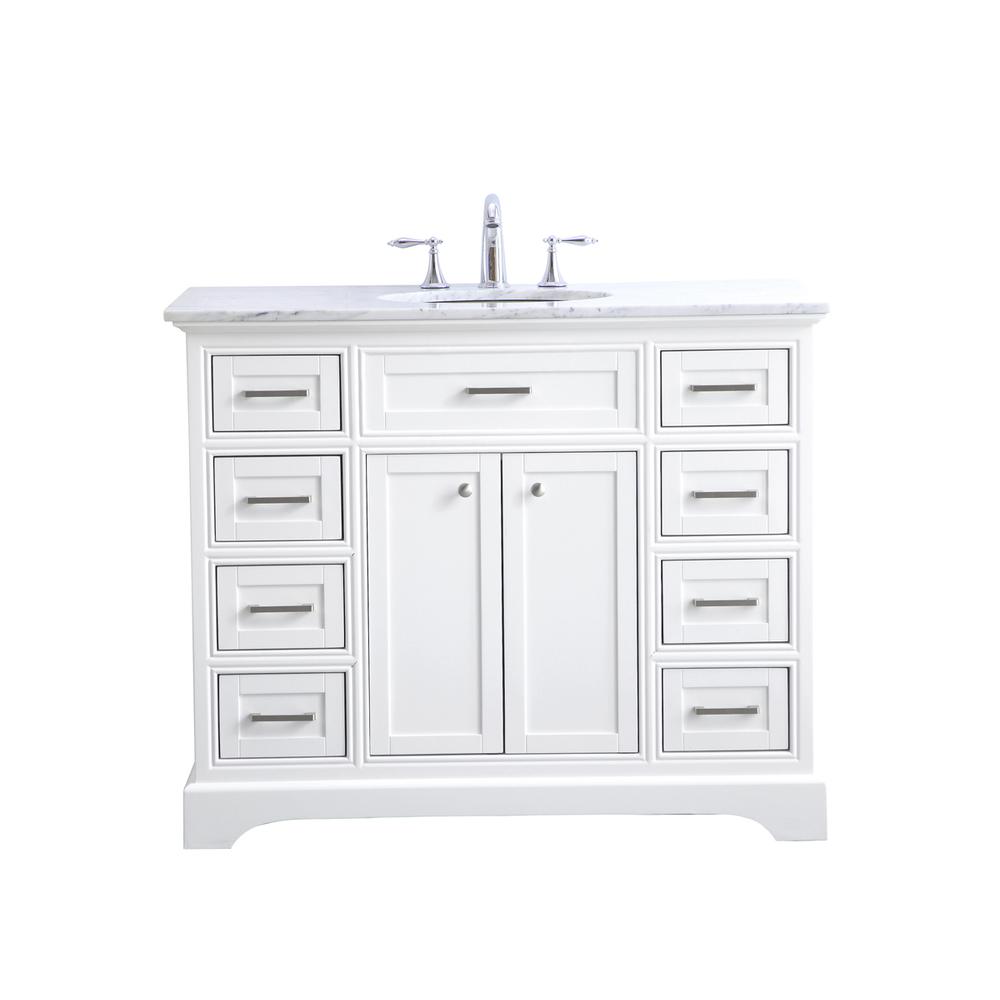42 in. Single Bathroom Vanity set in white. Picture 1