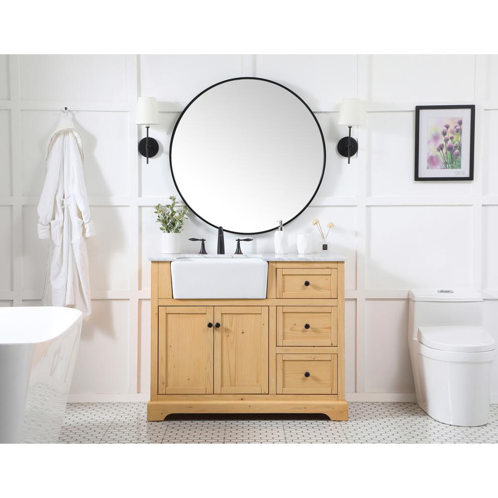 42 inch Single bathroom vanity in natural wood. Picture 4