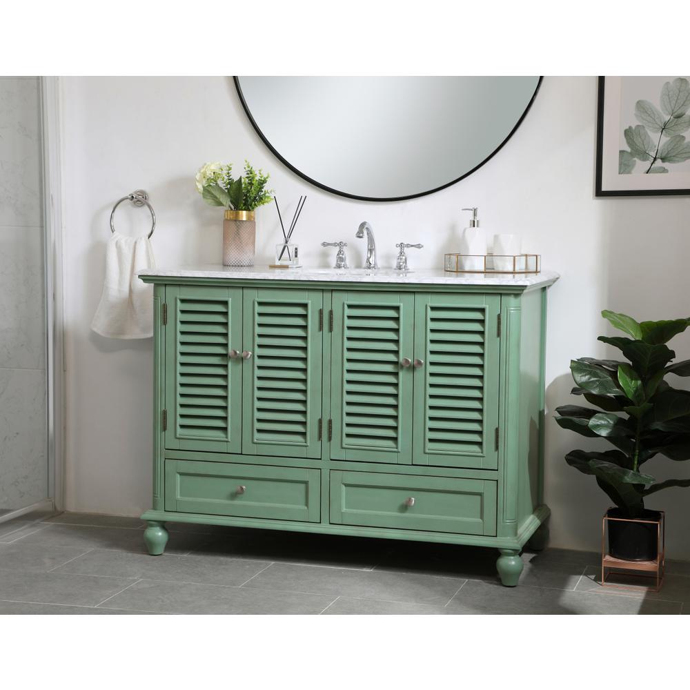 48 inch Single Bathroom Vanity in Vintage Mint. Picture 2