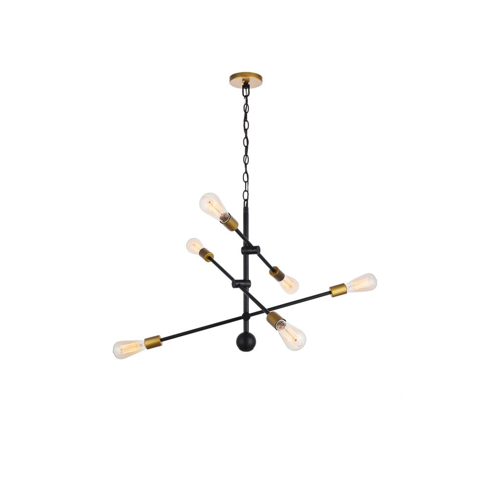 Axel 6 Lights Black Pendant. Picture 2