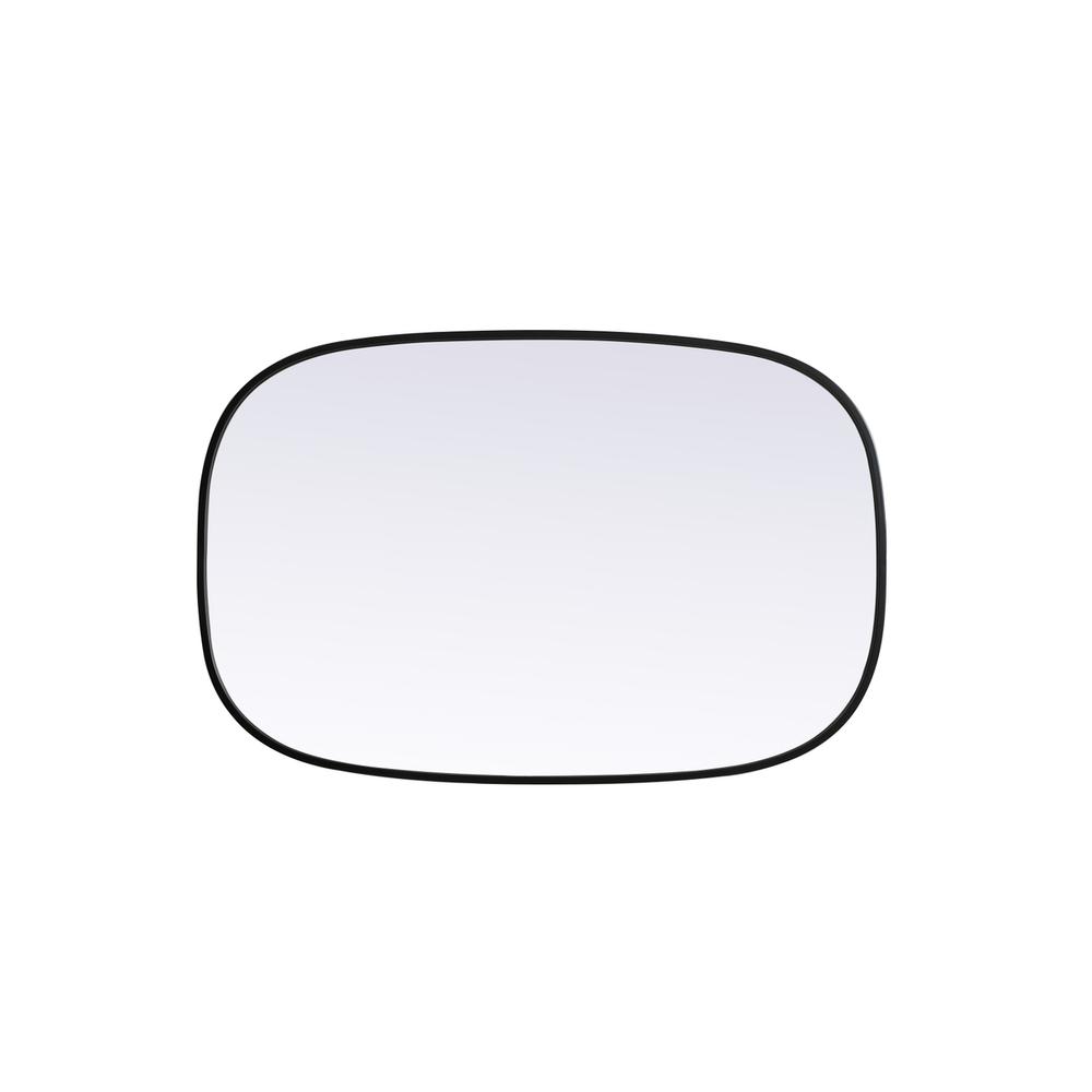 Metal Frame Oval Mirror 24x36 Inch in Black. Picture 8