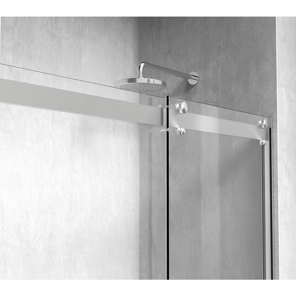 Frameless tub door 60 x 60 Brushed Nickel. Picture 6