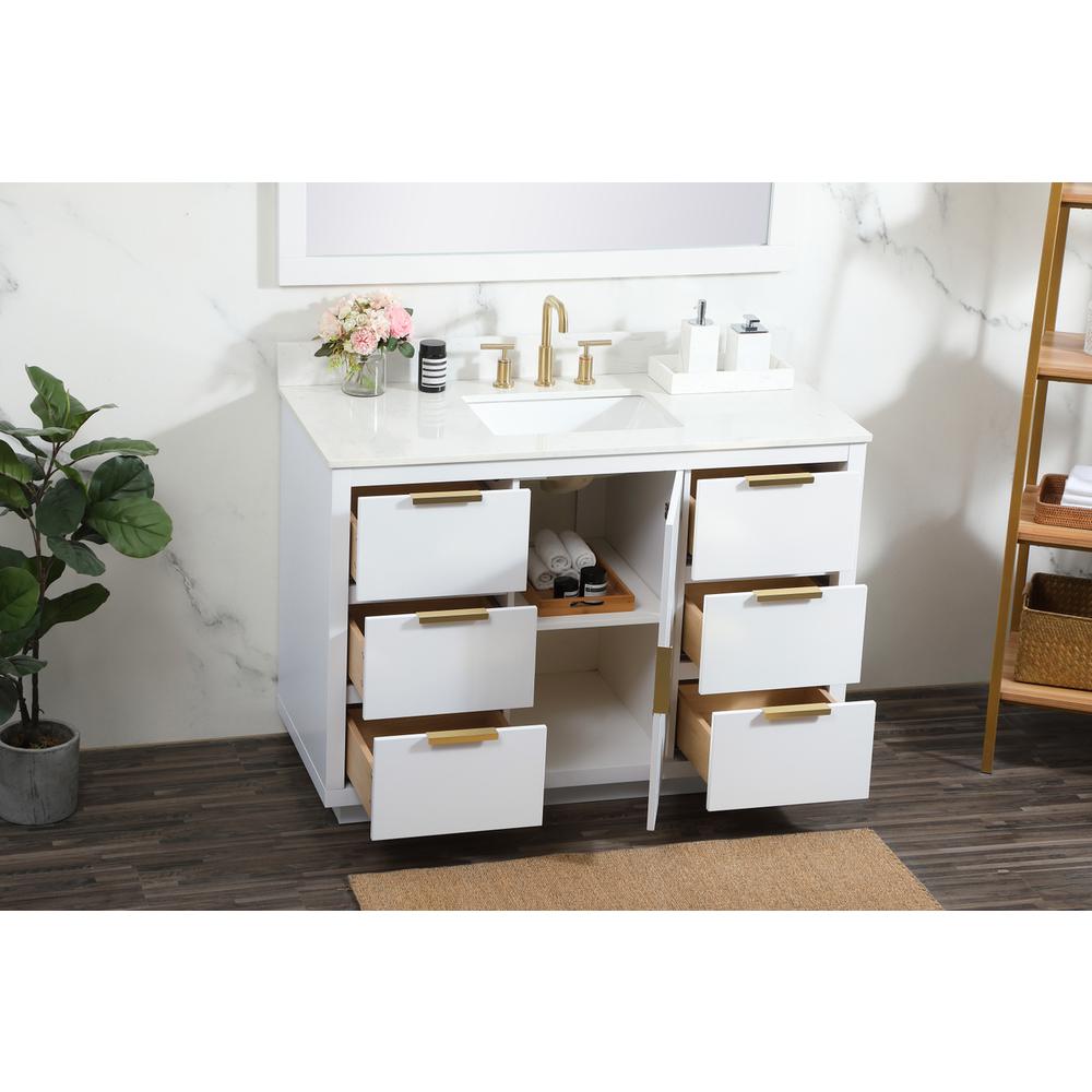 48 inch Single bathroom vanity in white with backsplash. Picture 3