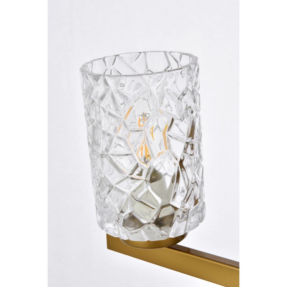Cassie 2 lights bath sconce in brass with clear shade. Picture 5