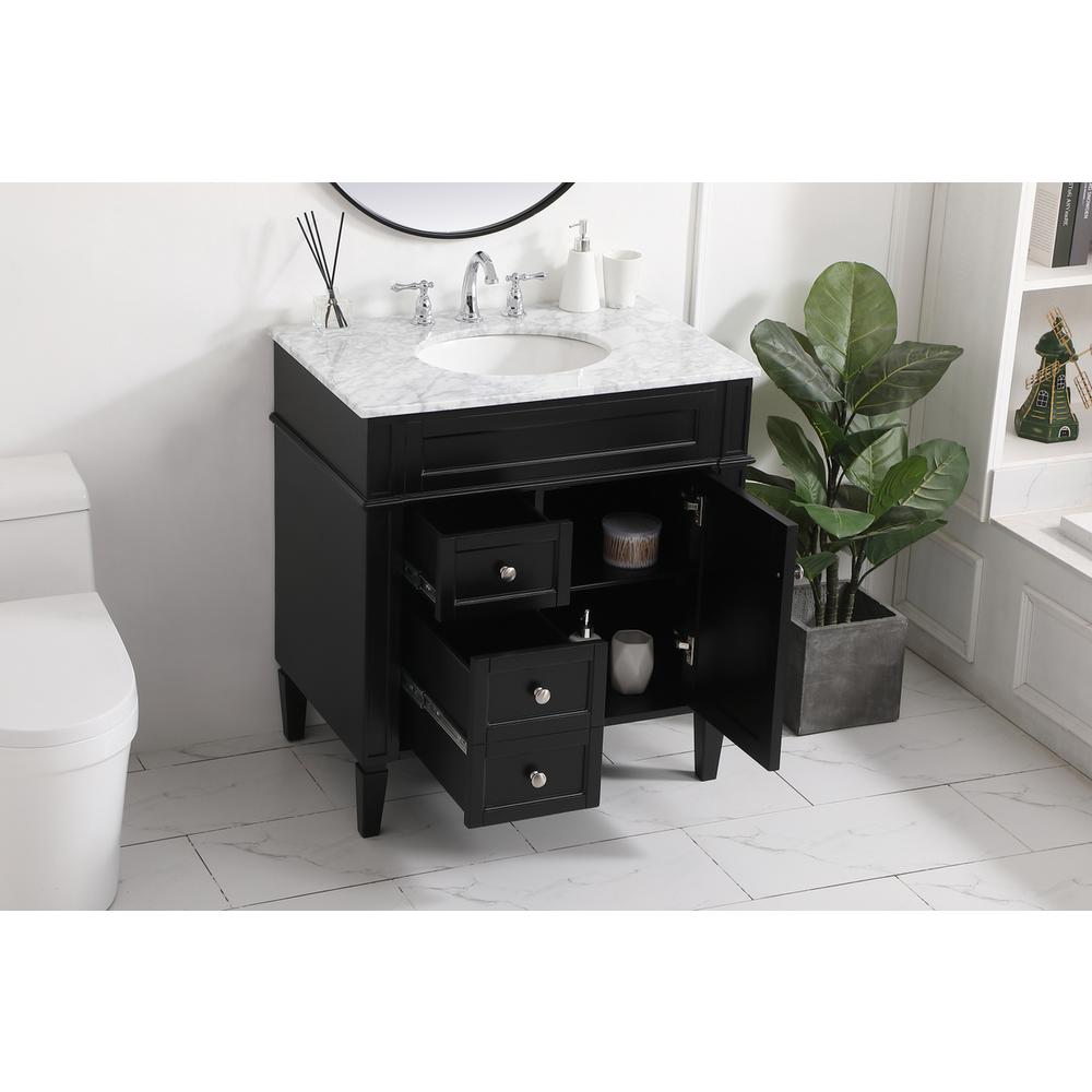 32 inch Single bathroom vanity in Black. Picture 3