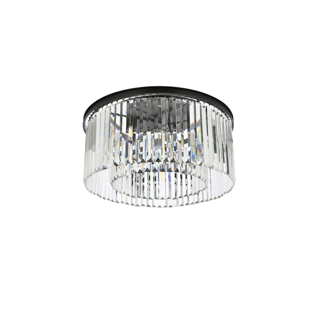 Sydney 8 light Matte Black Flush Mount Clear Royal Cut Crystal. Picture 6
