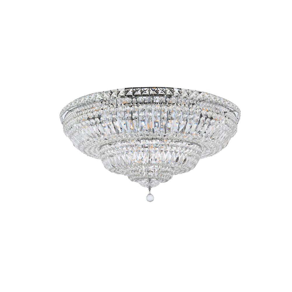 Tranquil 21 light Chrome Flush Mount Clear Royal Cut Crystal. Picture 6