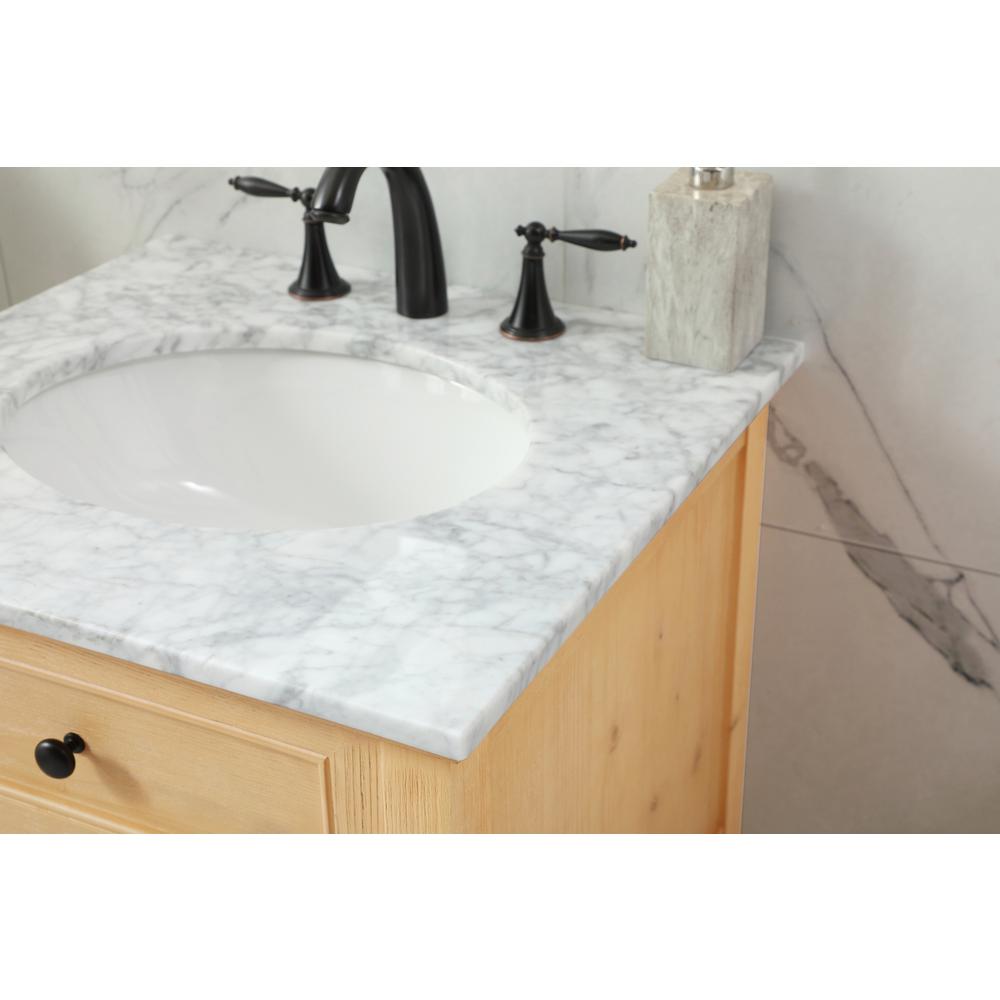 24 inch Single bathroom vanity in natural wood. Picture 5
