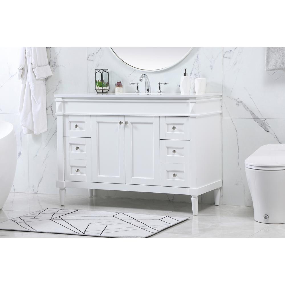 48 inch Single bathroom vanity in white. Picture 2