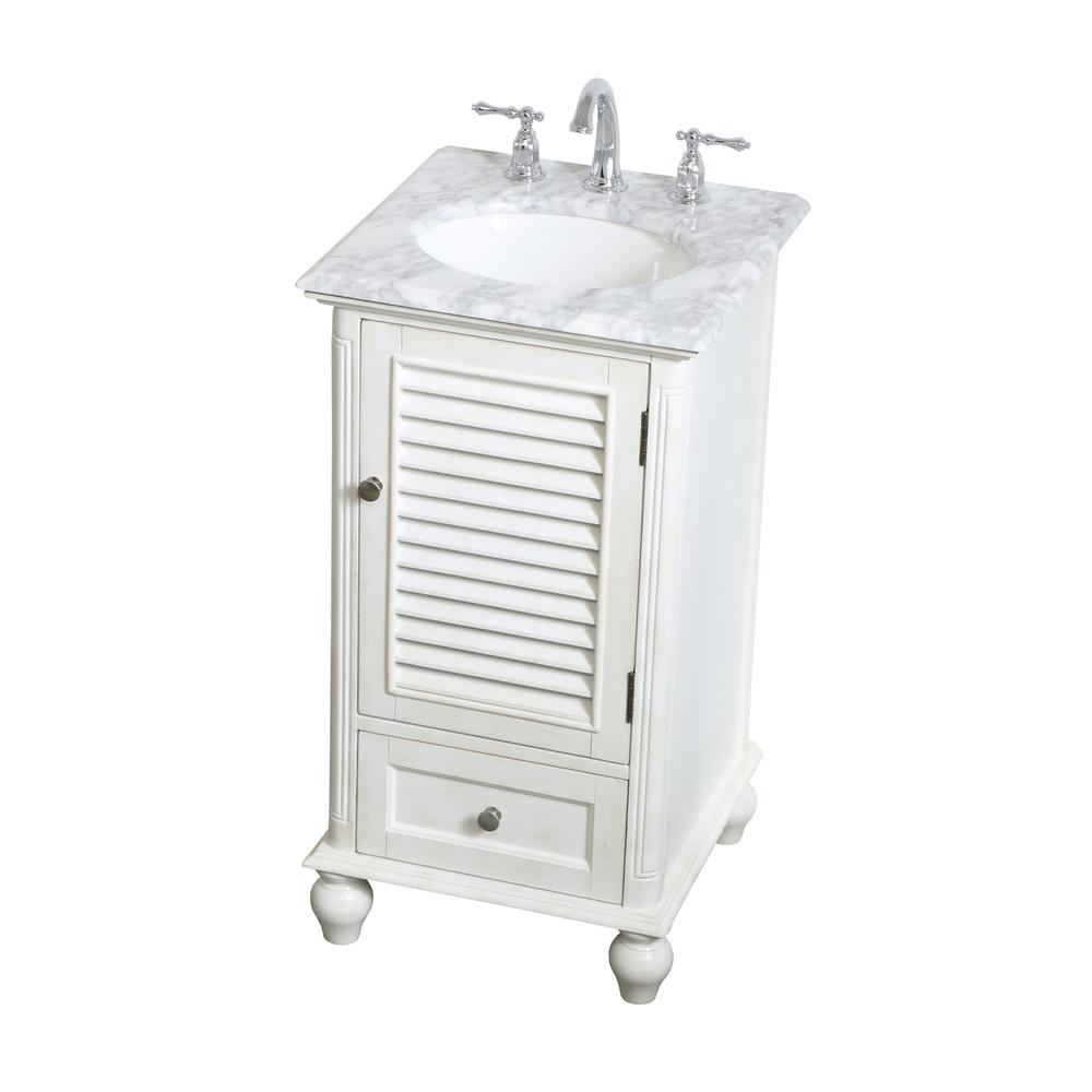 19 inch Single Bathroom Vanity in Antique White. Picture 7