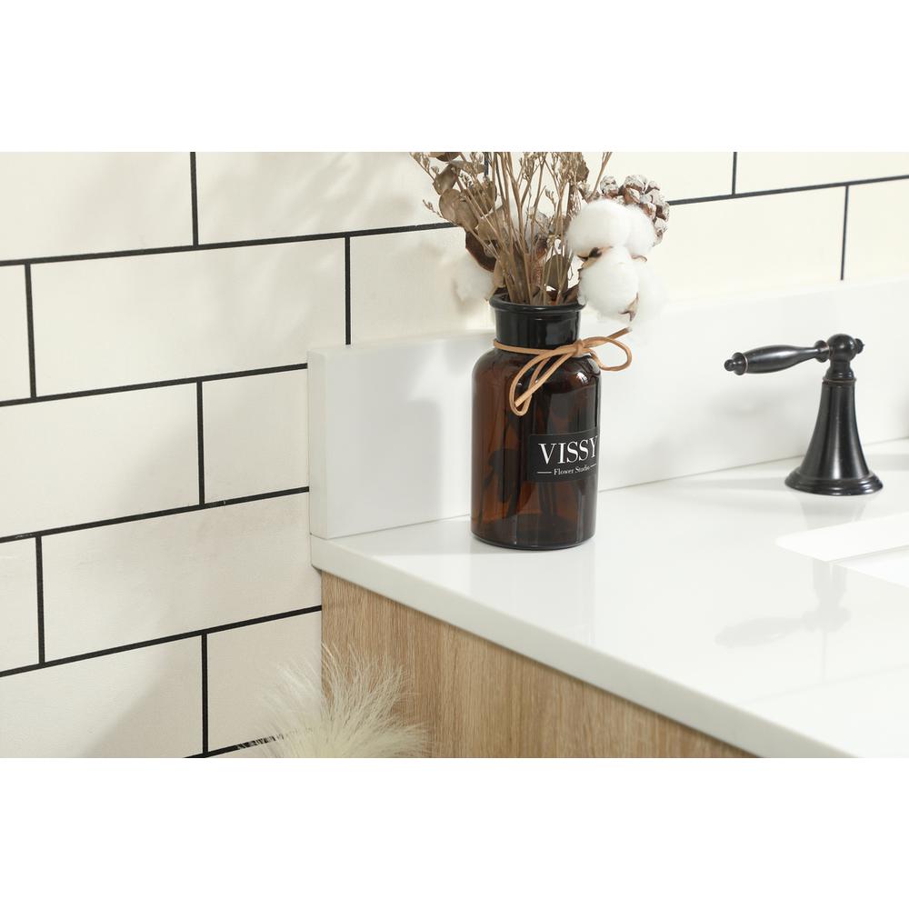 32 inch Single bathroom vanity in mango wood with backsplash. Picture 5
