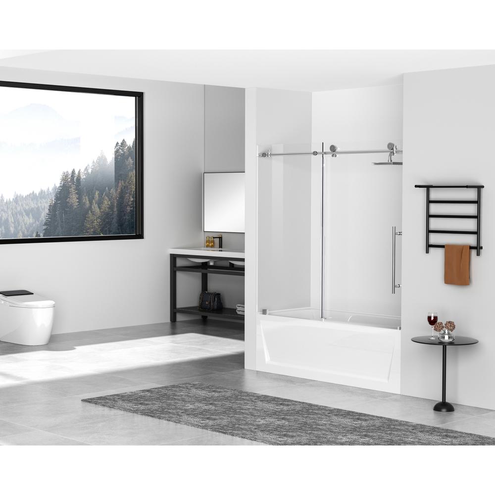 Frameless tub door 60 x 60 Polished Chrome. Picture 3