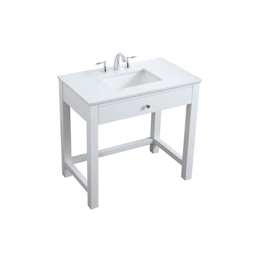 36 Inch ADA Compliant Bathroom Vanity In White. Picture 8