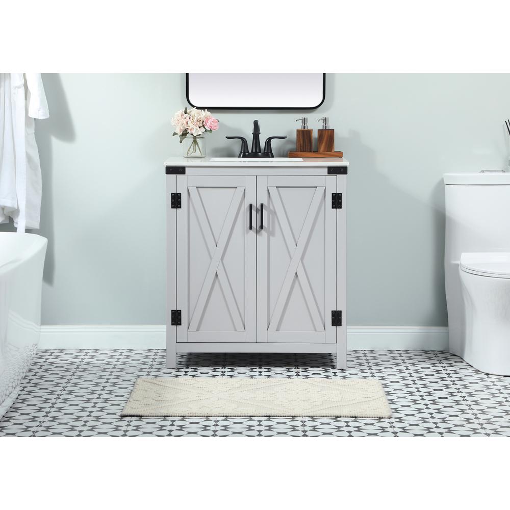 30 inch Single bathroom vanity in grey. Picture 14