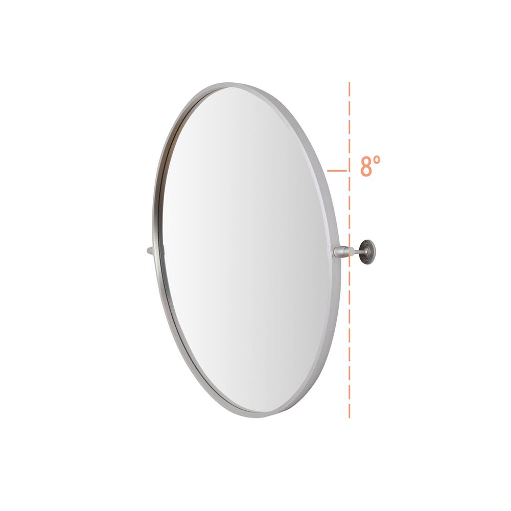 Round pivot mirror 30 inch in silver. Picture 6