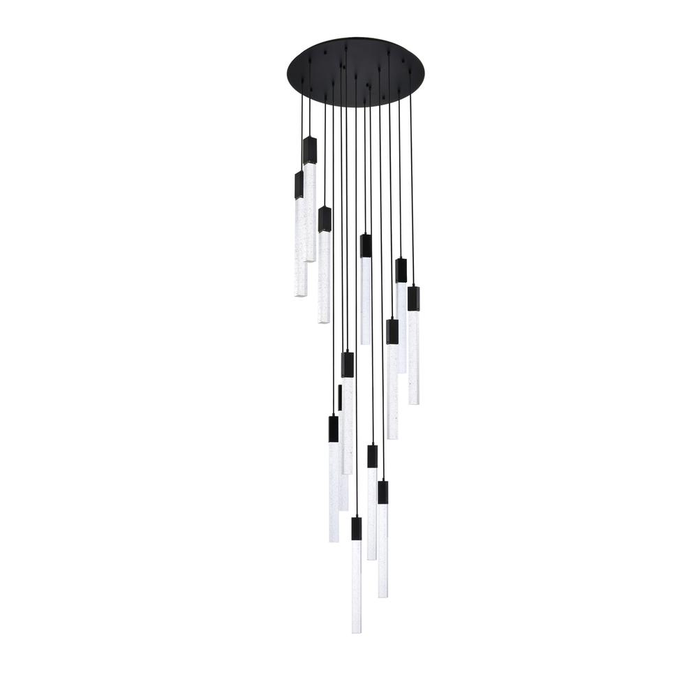 Weston 13 lights pendant in black. Picture 6