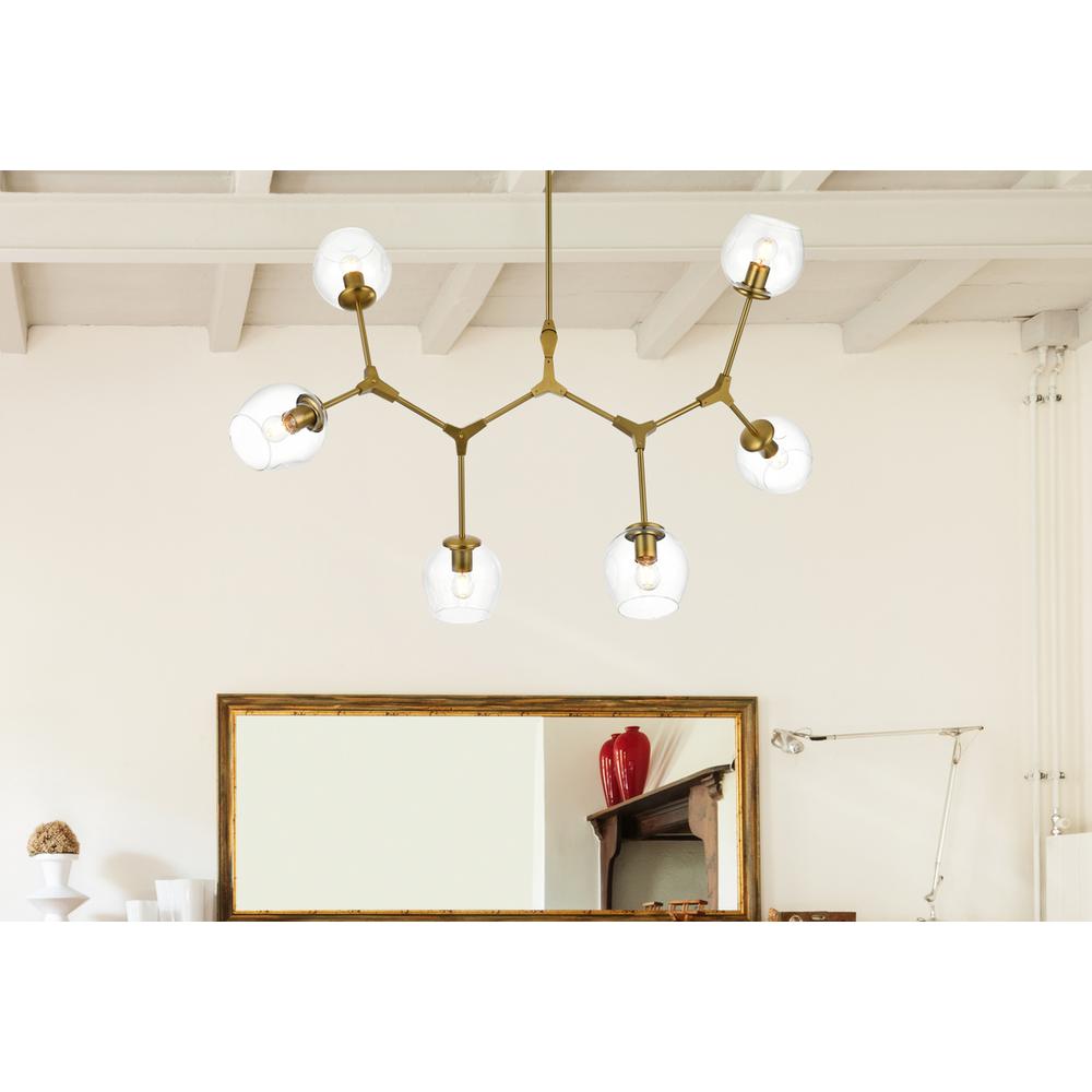 Cavoli 49 inch Chandelier in Brass. Picture 8