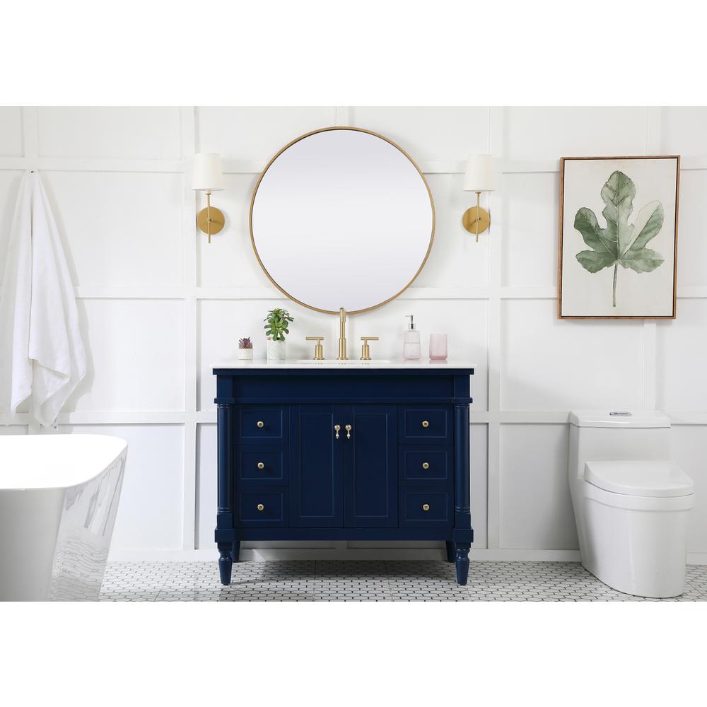 42 inch Single bathroom vanity in blue. Picture 4