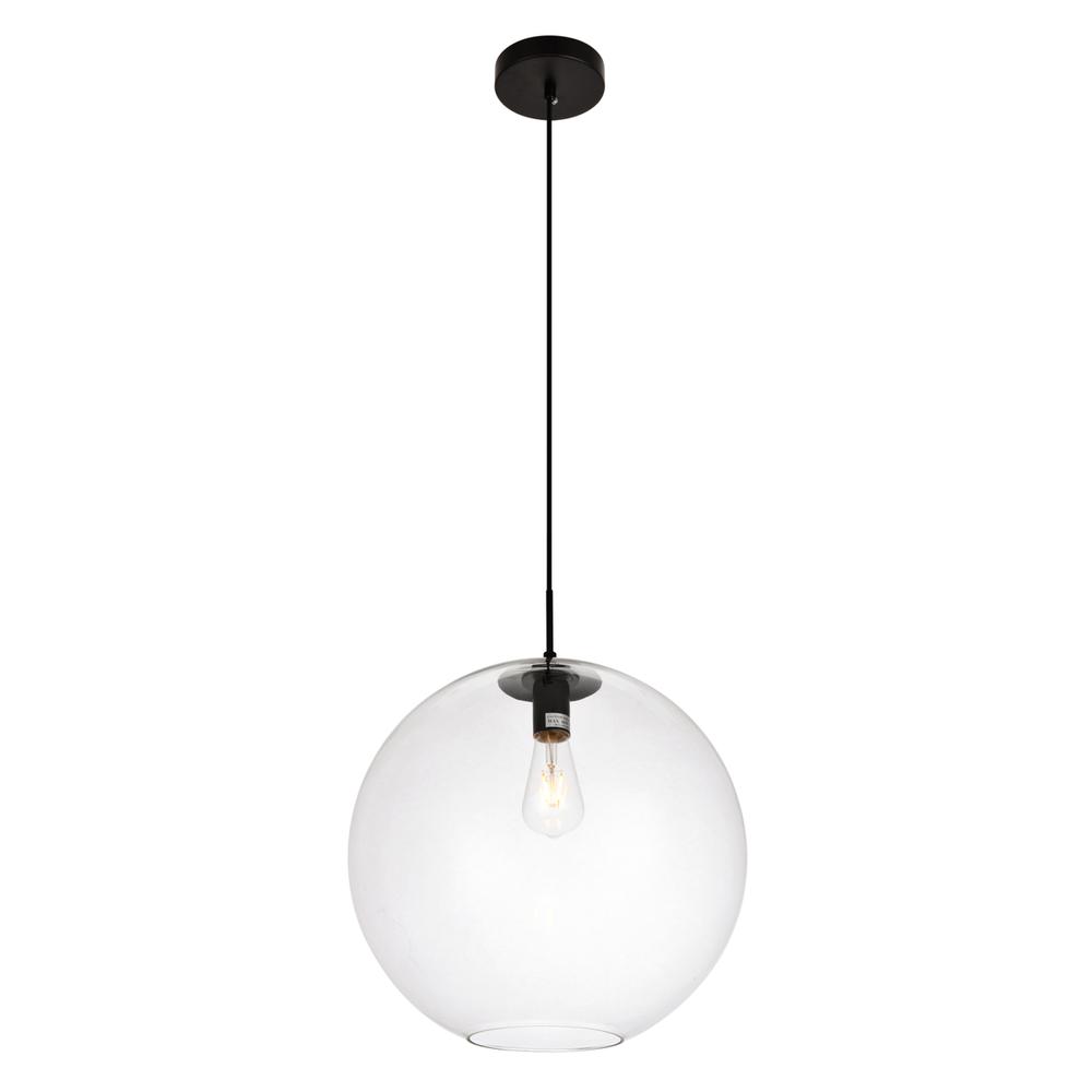 Placido Collection Pendant D15.7 H16.5 Lt:1 Black and Clear Finish. Picture 2
