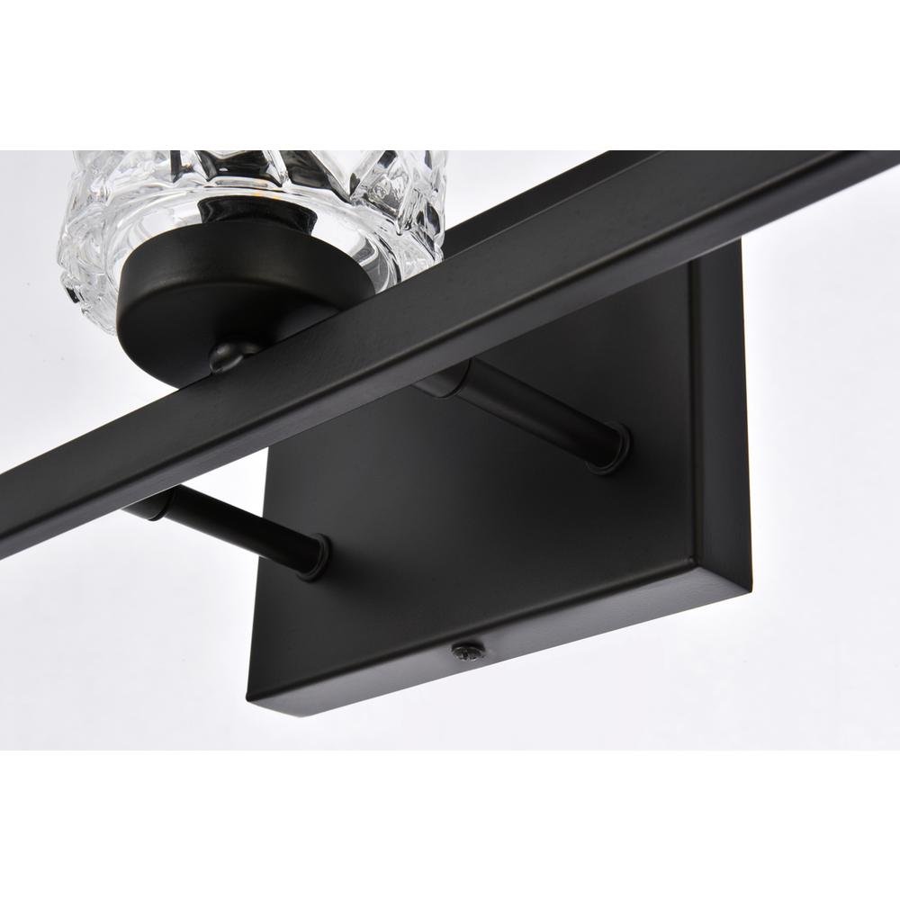 Cassie 3 lights bath sconce in black with clear shade. Picture 3