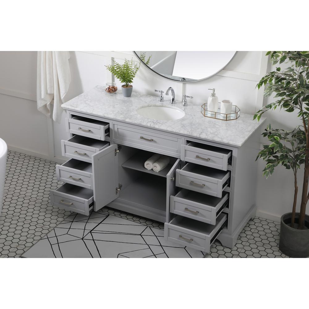 60 inch Single bathroom vanity in grey. Picture 3