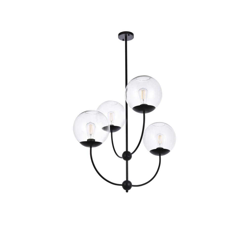 Lennon 31.5 inch pendant in black with clear shade. Picture 6