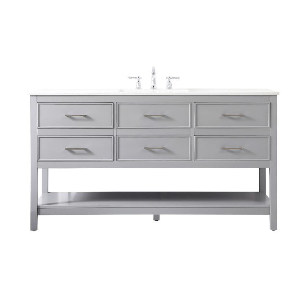 60 inch Single bathroom vanity in gray. Picture 1