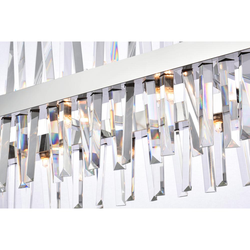 Serephina 36 inch crystal rectangle chandelier light in chrome. Picture 3